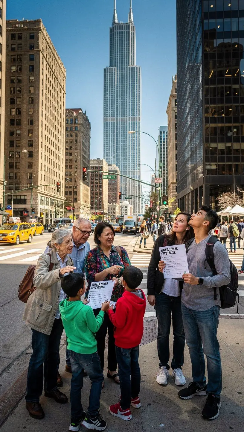 Karta trasy z zaznaczonymi atrakcjami turystycznymi i przystankami.