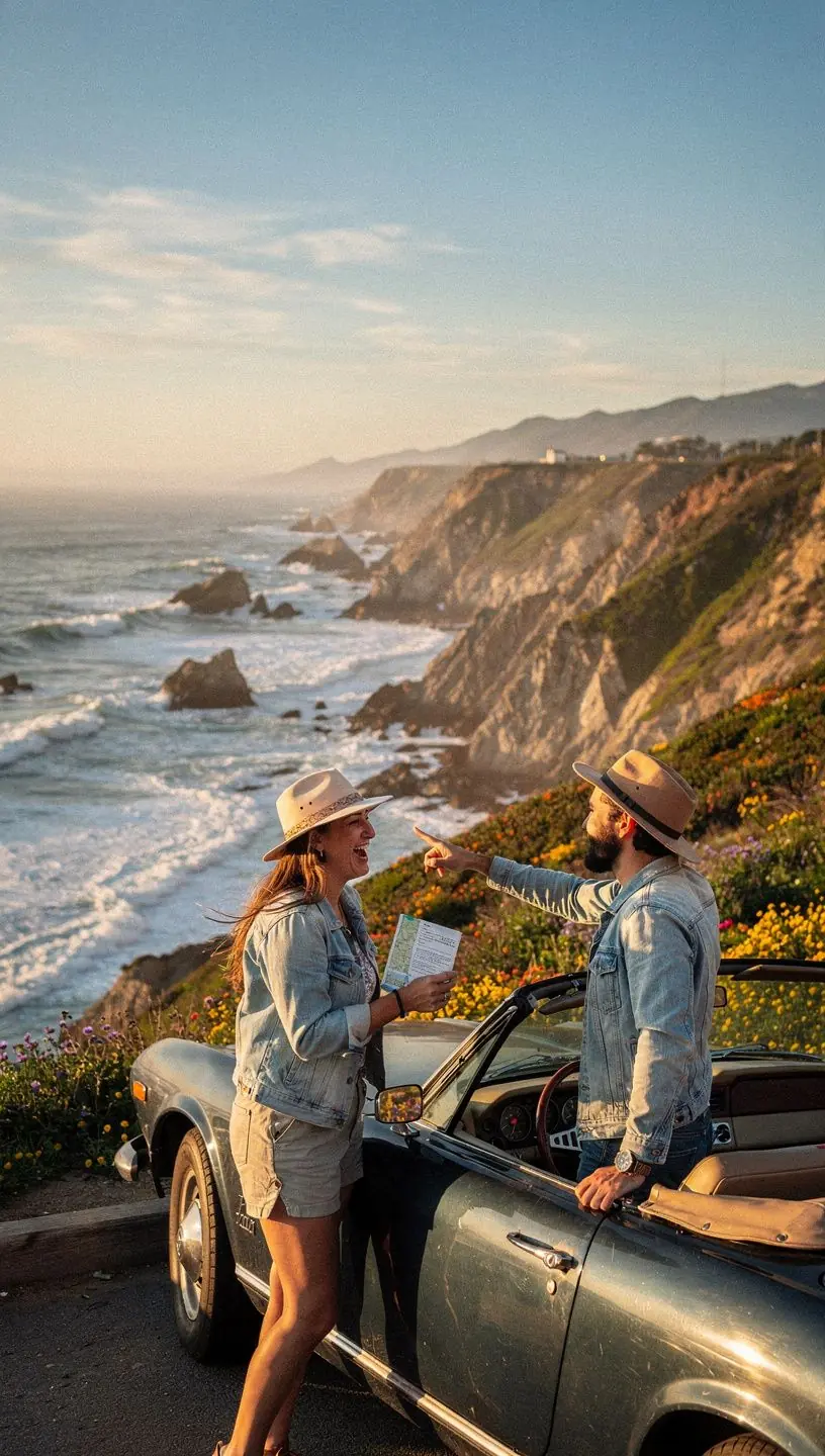 Zatrzymanie przy malowniczym jeziorze otoczonym lasem.
